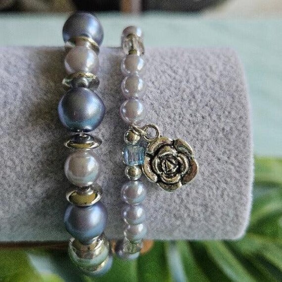 Armbänder Perlen Grau von MarioMariani