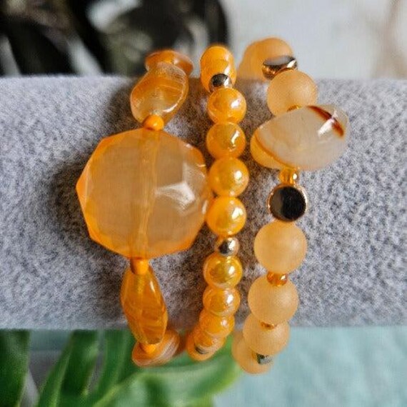 Armbänder Perlen Orange 3Er-Set von MarioMariani