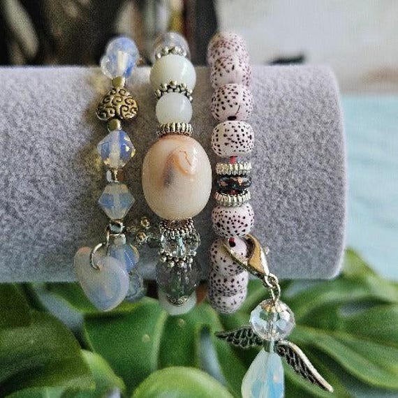 Armbänder Weiß 3Er-Set, Perlen von MarioMariani