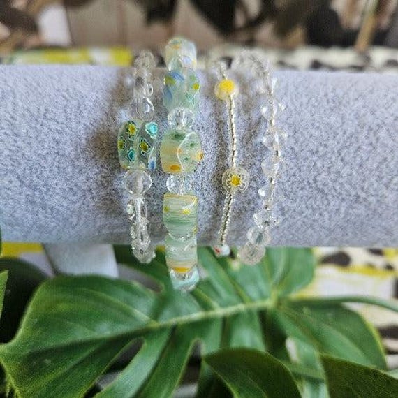 Armbänder Weiß Glas Perlen von MarioMariani