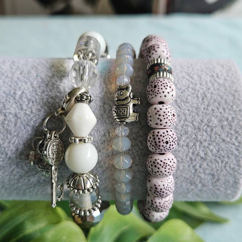Armbänder Weiß Perlen 3Er-Set von MarioMariani