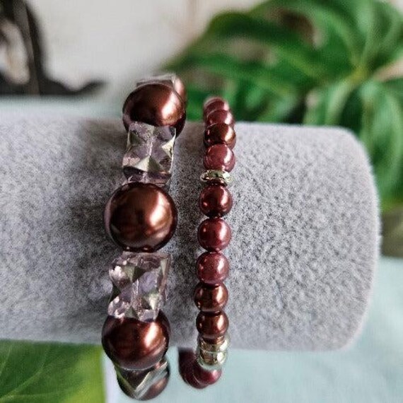 Armbänder2Er-Set Braun Perlen von MarioMariani