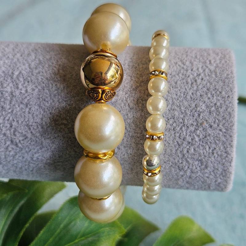 Armbändern Perlen Weiß 2Er-Set von MarioMariani