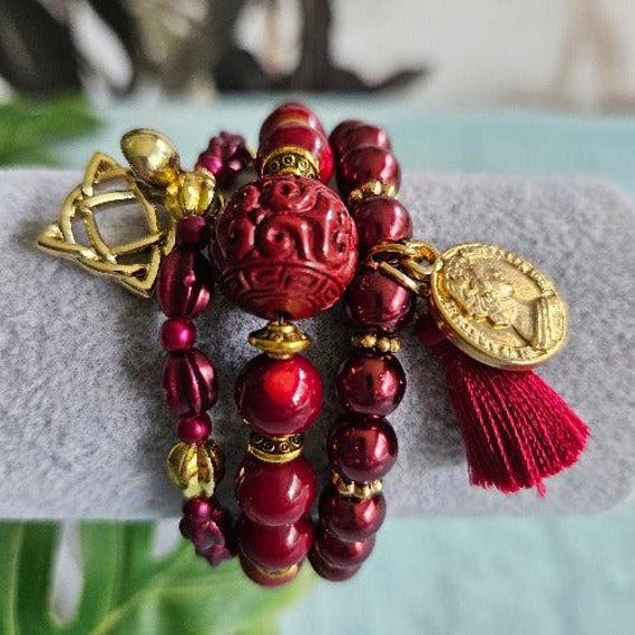 Armband 3Er-Set Rubinrot von MarioMariani