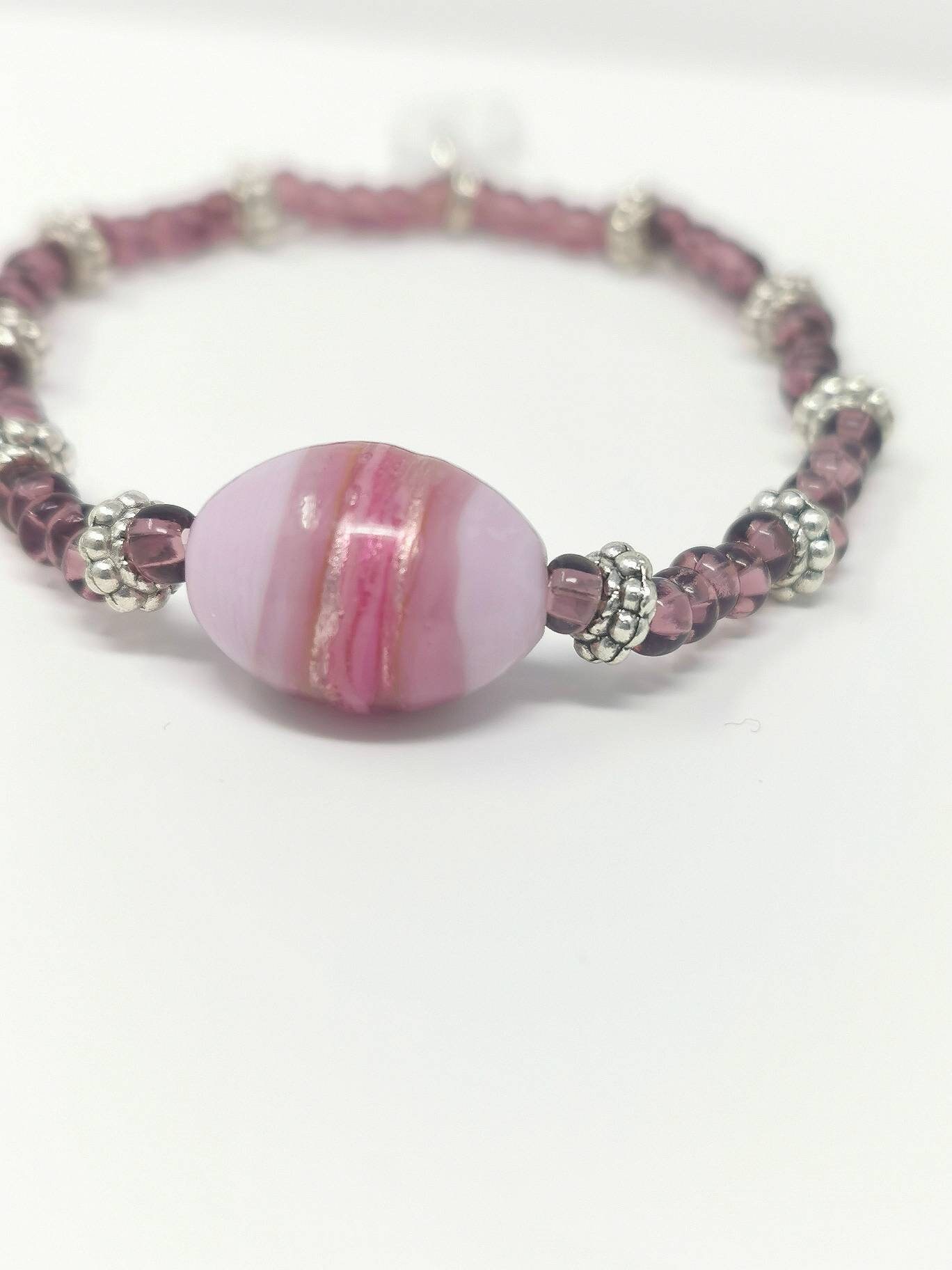 Lila Und Pinkes Lampwork Armband Lila Und Pinkes Lampwork Armband von MarioomaMeme