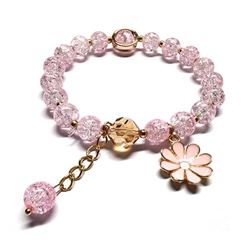 Maripabon Glasierte Blumen Kristall Perlen Armbänder 8 mm Edelstein Perlen Stretch Armband mit Blumen-Armband für Damen, 8 mm, Kristall Edelstein, Kristall Maripabon Glasierte Blumen Kristall Perlen Armbänder 8 mm Edelstein Perlen Stretch Armband mit Blumen-Armband für Damen, 8 mm, Kristall Edelstein, Kristall von Maripabon