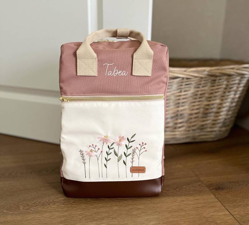 Kinderrucksack Blumenwiese, Personalisierbar Kinderrucksack Blumenwiese, Personalisierbar von MariposaDesignShop