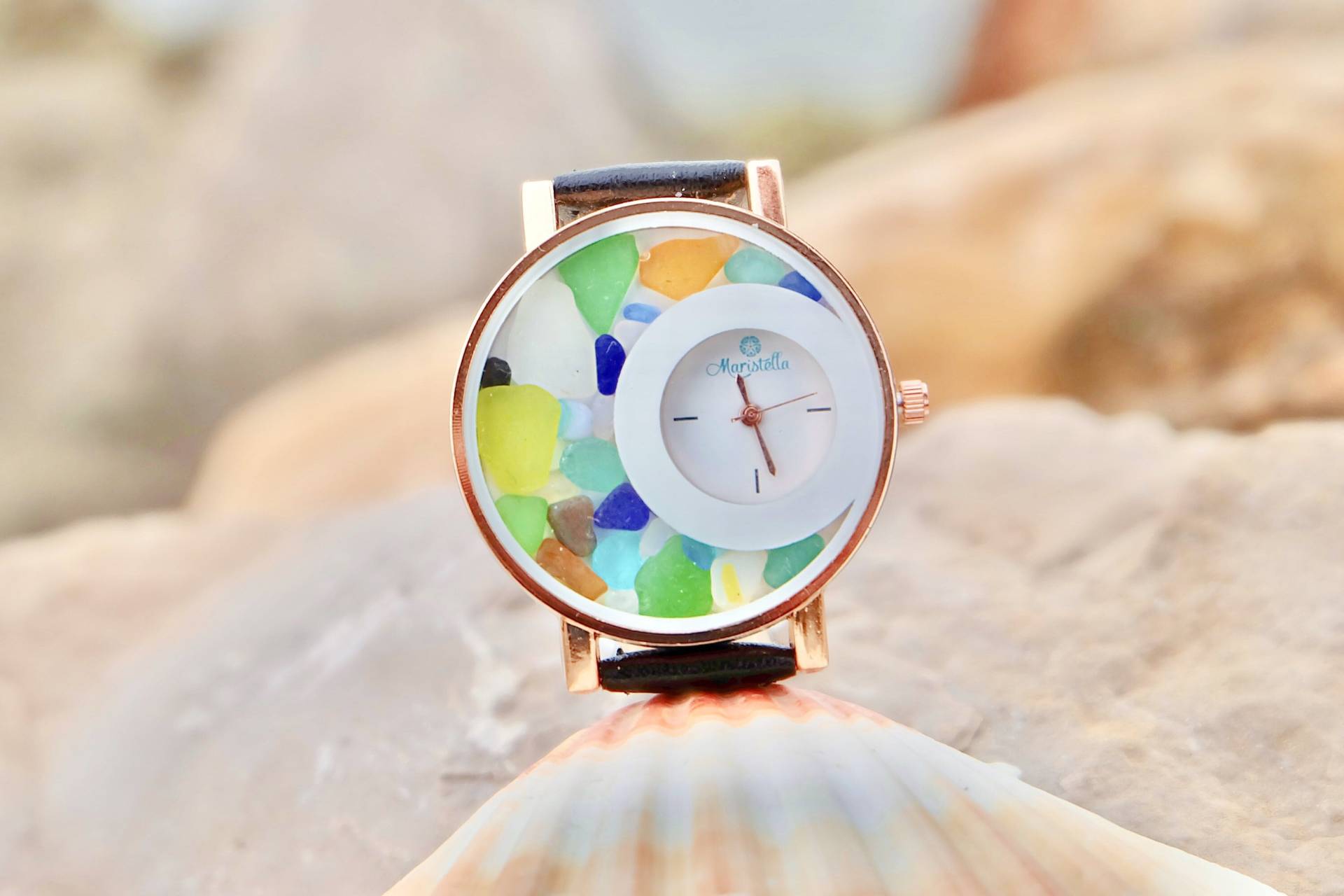 Seaglass Jewelry Womens Armbanduhr Süßes Geschenk Für Beste Freundin Mermaid Uhr Seeglas Einzigartiges Weihnachtsgeschenk Mutter Schwester Frau von Maristella890