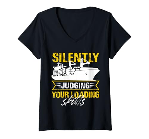 Damen Stille Beurteilung von Ladefähigkeiten Design T-Shirt mit V-Ausschnitt Damen Stille Beurteilung von Ladefähigkeiten Design T-Shirt mit V-Ausschnitt von Maritime Humor Co.