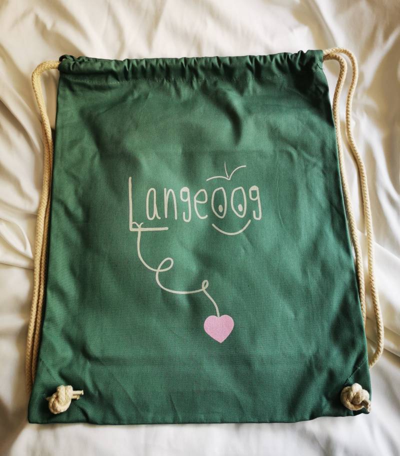 Langeoog Insel-Turnbeutel Grün Mit Maris Logo von Mariundich