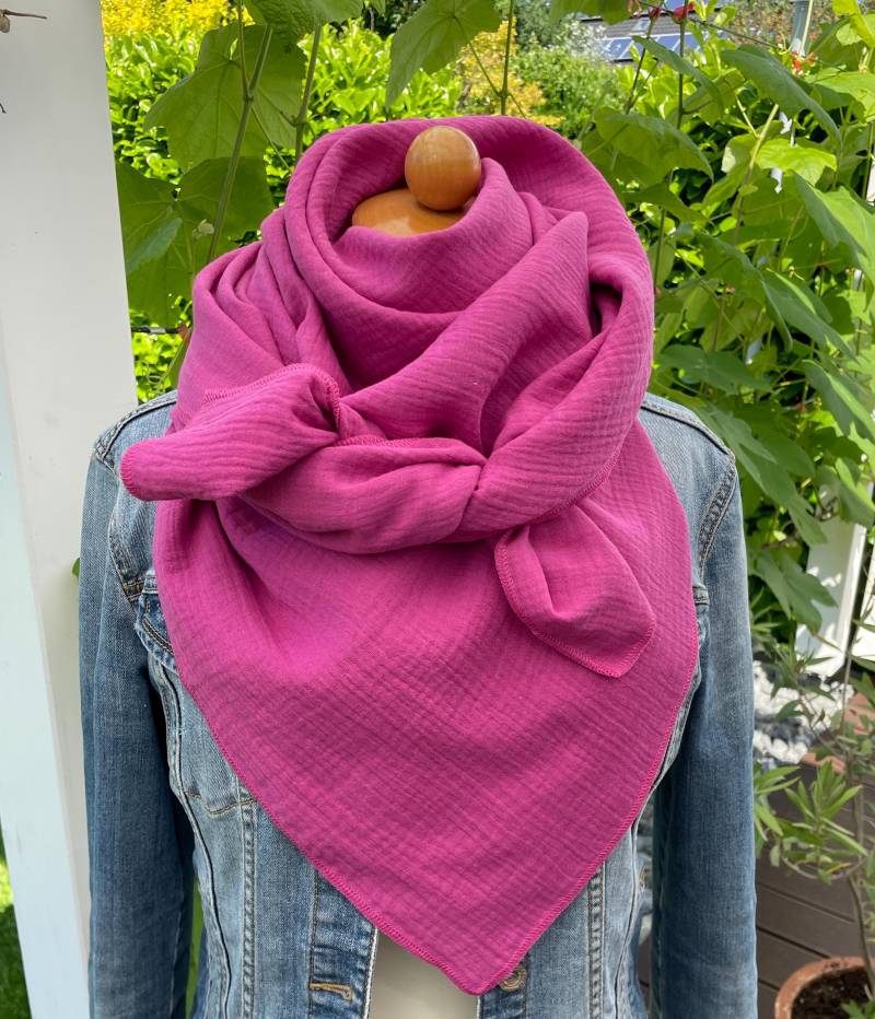 Musselintuch Versch. Größen Für Frauen Und Kinder Schal Halstuch Pink von MarjasStoffstern