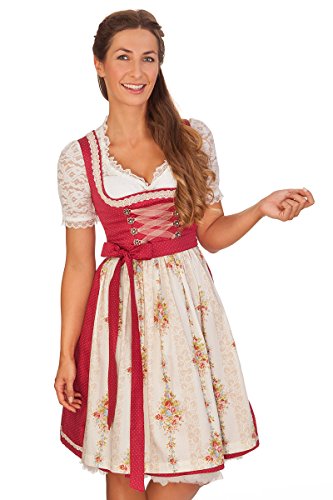 MarJo Trachten Mididirndl 2tlg. - BABIA - rot, Größe 46 von MarJo