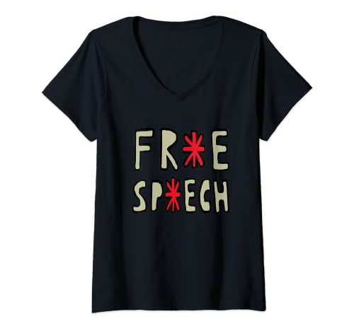 Damen Redefreiheit T-Shirt mit V-Ausschnitt Damen Redefreiheit T-Shirt mit V-Ausschnitt von Mark Ewbie