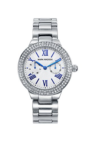 Mark Maddox Damen Analog Quarz Uhr mit Edelstahl Armband MM2001-03 von Mark Maddox