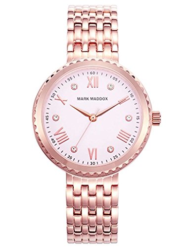 Mark Maddox Damen Analog Quarz Uhr mit Edelstahl Armband MM7018-73 von Mark Maddox