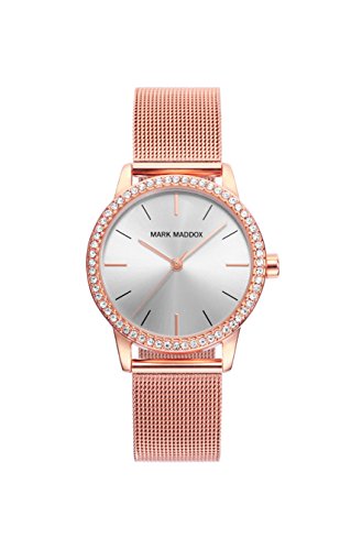 Mark Maddox Damen Analog Quarz Uhr mit Roségold Armband MF2002-97 von Mark Maddox