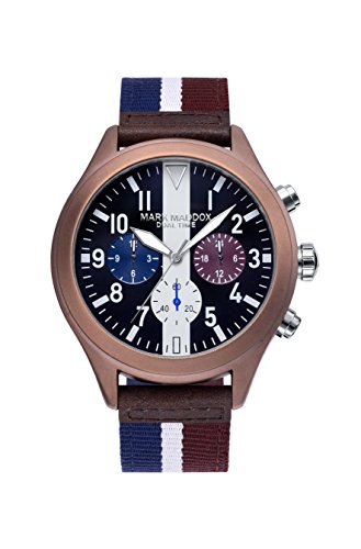 Mark Maddox Herren Analog Quarz Uhr mit Stoff Armband HC2001-45 von Mark Maddox