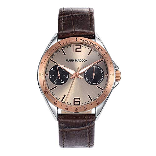 Mark Maddox Herren Multi Zifferblatt Quarz Uhr mit Leder Armband HC7006-45 von Mark Maddox