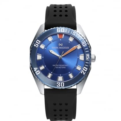 Mark Maddox - Uhr Aluminium Blau und Armband Sr Mm - HC0126-37, Streifen von Mark Maddox