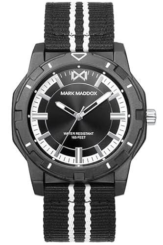 Mark Maddox - Uhr Aluminium Schwarz und Armband Sr Mm - HC0126-57, Streifen von Mark Maddox