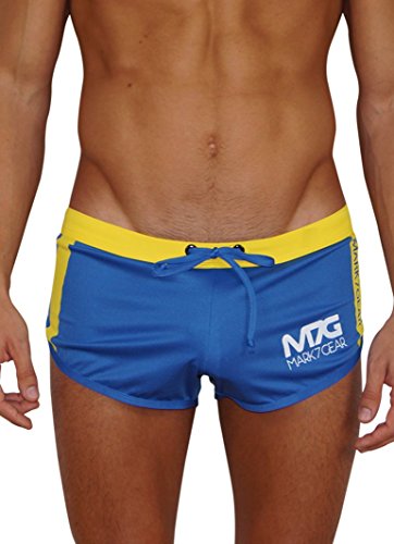 Mark7Gear Badehose GYM & SWIM Sportshorts mit JOCKSTRAP, Blau, Small von Mark7Gear