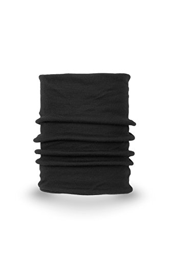 MarkFit Schlauchtuch 100% Feinste Merino Wolle EXTRA LANG 70 cm Flauschig Multifunktionstuch Schwarz von MarkFit