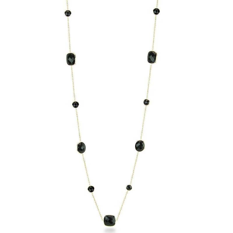 14K Gelb Gold Halskette Mit Multi-Förmigen Schwarzen Onyx 20 Zoll von MarkMadisonJewelry