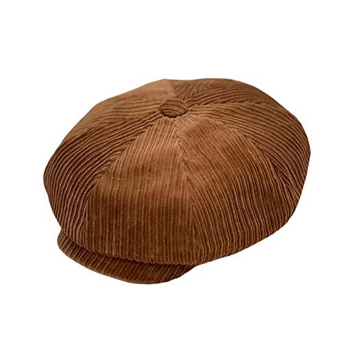 MarkMark Cord Baker Boy Cap Einfache einfarbige Barett Baumwolle Ivy Newsboy Hat LDG1465, braun, 58 von MarkMark