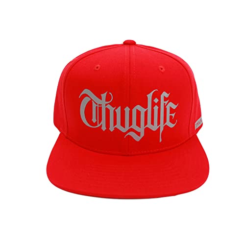 MarkMark Thuglife AL21502 Baseballkappe aus Baumwolle, Snapback-Mütze, Hip-Hop-Flat-Bill, rot, 56 von MarkMark