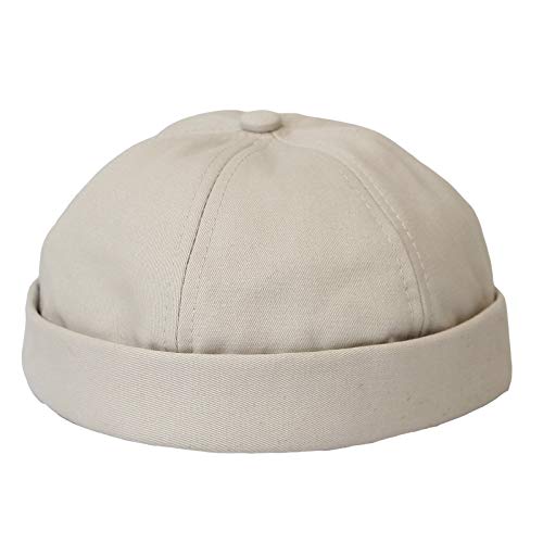 MarkMark Watch Cap Beanie Cotton Docker Brimless Harbour Hat VZ50060, beige, 58 von MarkMark