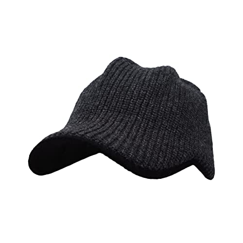 MarkMark Winter Visor Knit Beanie Mütze Warm Chunky Skull Cap DW31369, anthrazit, L von MarkMark