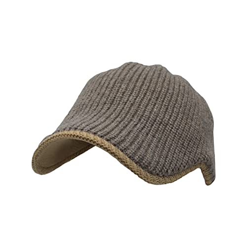 MarkMark Winter Visor Knit Beanie Mütze Warm Chunky Skull Cap DW31369, beige, L von MarkMark