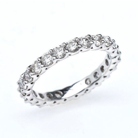 Diamant Eternity Band Aus 585Er Weißgold/Ehering 1.90Ct Naturdiamantring | Lab Diamonds Auf Anfrage Verfügbar von MarkWayneInc