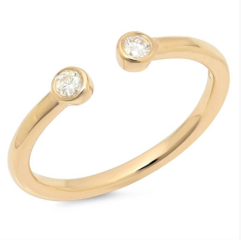 Offener Manschetten Ring - Schlichter Gelbgold Diamant Verlobungsring von MarkWayneInc
