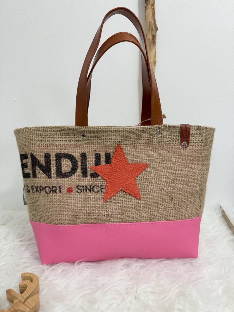 Projekttasche Aus Kaffeesack , Einkaufstasche Jutetasche Handarbeitstasche von MarkeeigenHaendigDE