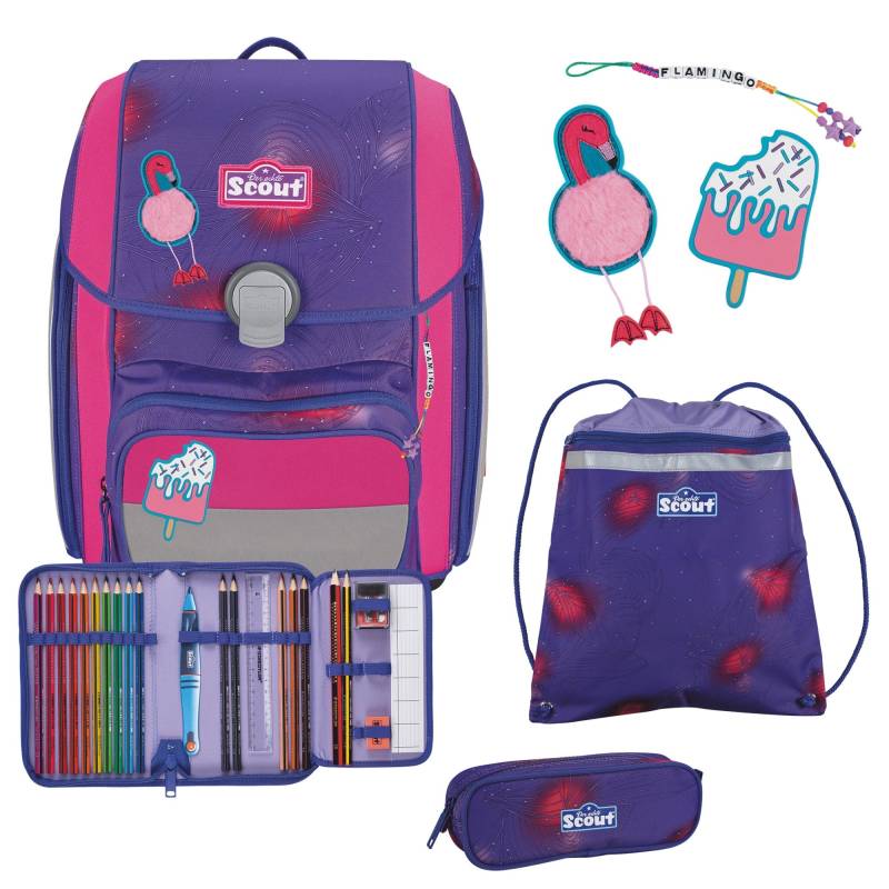 Scout Genius DIN - Schulranzen Set 4 tlg. mit Turnbeutel (Summer) von Markenkoffer DE