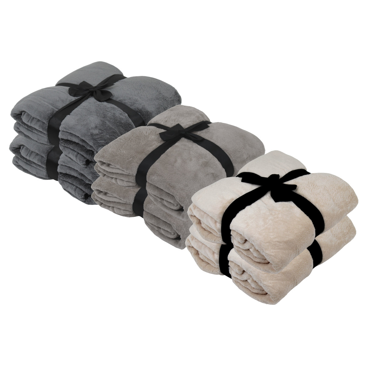 2er Set Kuscheldecke 150x200 cm Fleecedecke Picknickdecke Decke weich flauschig von Markenlos