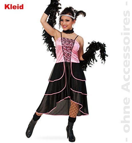 Damen-Kostüm freches "SALOON GIRL" Kleid in schwarz/rosa Gr. 36-42 von Markenlos