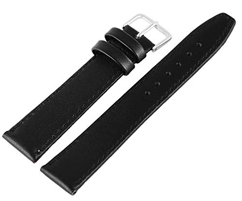Echt Leder Uhrenarmband Uhrenband Ersatzband Ersatzarmband Uhrband Armband und Nahtfarbe schwarz Stegbreite 24mm, Stärke 3mm, Gesamtlänge 18cm glatte Prägung silberfarbige Dornschließe 830210101024 Echt Leder Uhrenarmband Uhrenband Ersatzband Ersatzarmband Uhrband Armband und Nahtfarbe schwarz Stegbreite 24mm, Stärke 3mm, Gesamtlänge 18cm glatte Prägung silberfarbige Dornschließe 830210101024 von Markenlos