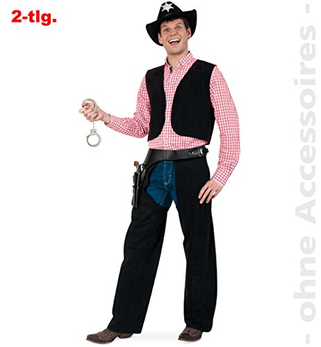 Herren-Kostüm "COWBOY" Weste mit Chaps in schwarz Gr. M & XL (X-Large) von Markenlos
