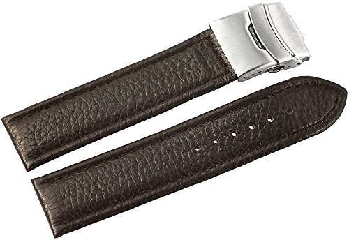 Leder Uhrenarmband Uhrenband Uhrband Ersatzband Armband Dunkelbraun Nahtfrabe Dunkelbraun 816271710122 Stegbreite 22 mm von Markenlos