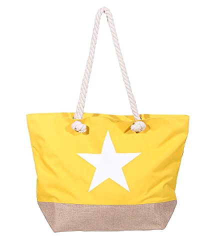 Markenlos Antonio - Strandtasche STERN Badetasche Tasche (Nr.101-109) (Gelb 109) von Markenlos