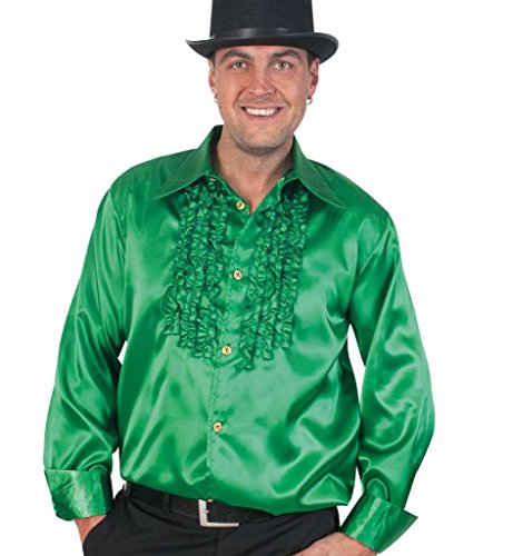 Markenlos Rüschenhemd Schlagerhemd grün Größe L von Markenlos