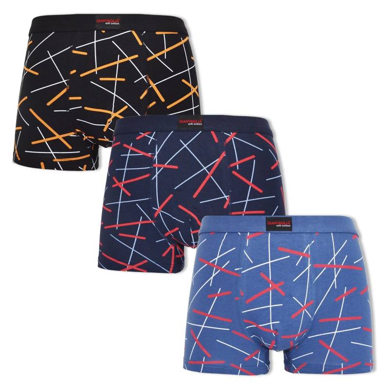Markenwarenshop-Style Boxershorts Boxershorts Herren 3er Set GIANVAGLIA Premium Stretch Baumwolle 7005 von Markenwarenshop-Style