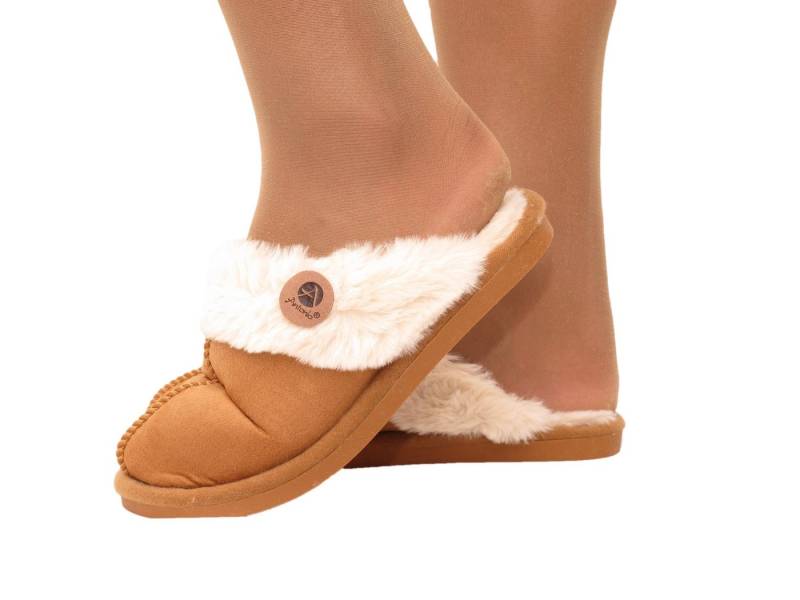 Markenwarenshop-Style Hausschuhe Slipper Winter Lady Homeshoe Fluffy 36-37 Farbe: karamel Plüsch Hausschuhe von Markenwarenshop-Style