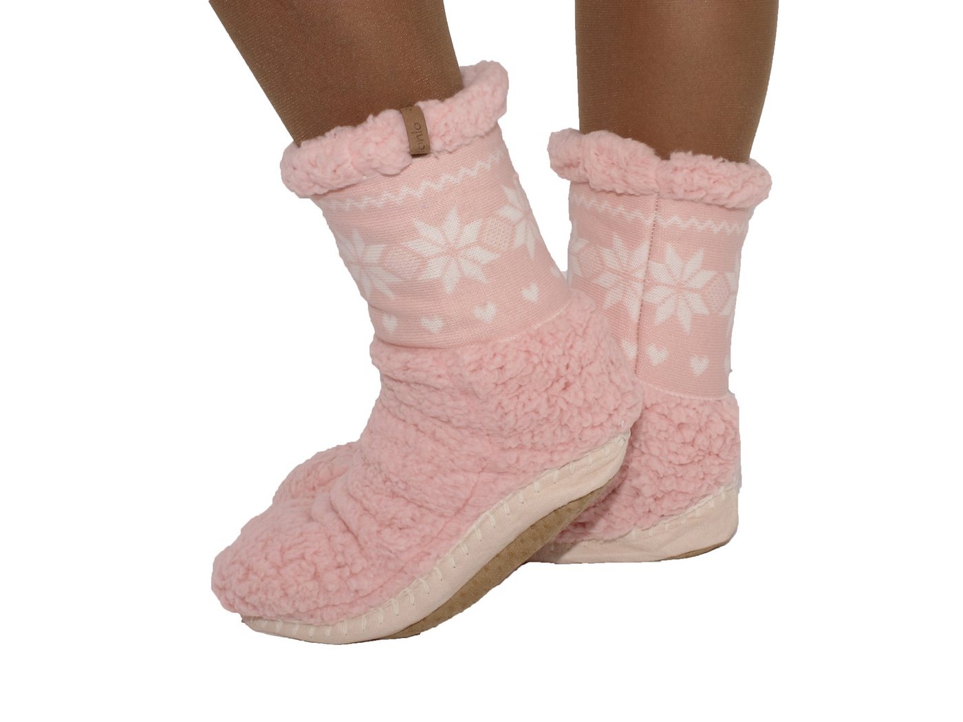Markenwarenshop-Style Haussocken Hüttensocken Hausschuhe mit Sohle Motiv Schneeflocke Mähmäh 35-38 von Markenwarenshop-Style