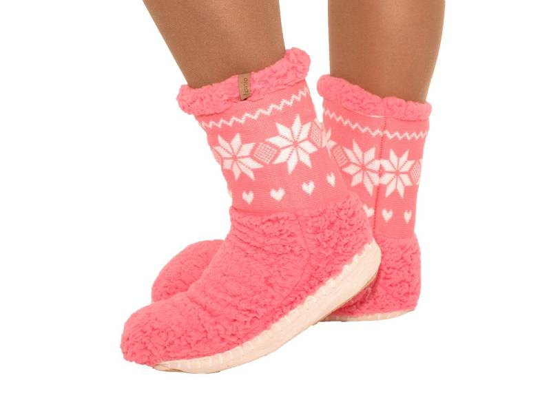 Markenwarenshop-Style Haussocken Hüttensocken Hausschuhe mit Sohle Motiv Schneeflocke Mähmäh 35-38 von Markenwarenshop-Style