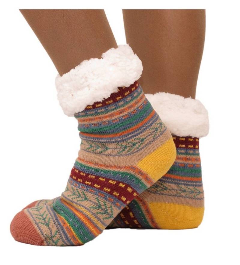Markenwarenshop-Style Haussocken Hüttensocken Hüttenschuhe Hausschuhe India Style ABS Teddy 35-42 von Markenwarenshop-Style