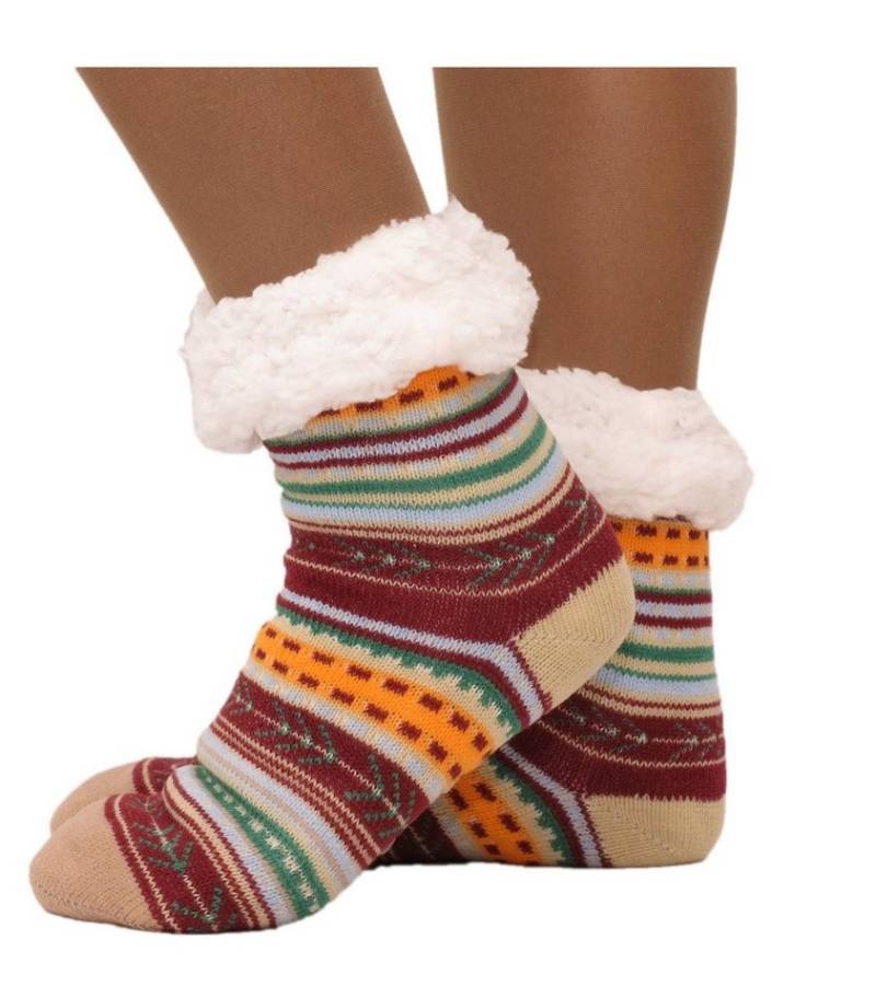 Markenwarenshop-Style Haussocken Hüttensocken Hüttenschuhe Hausschuhe India Style ABS Teddy 35-42 von Markenwarenshop-Style
