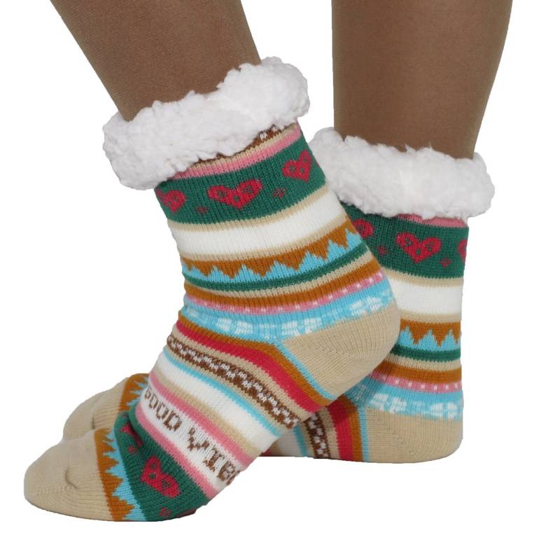 Markenwarenshop-Style Kuschelsocken Damen Hüttensocken Haussocken Socken HIPPIE ABS Teddy Gr.35-42 Farbe: von Markenwarenshop-Style